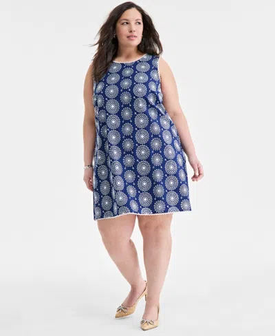 ON 34TH TRENDY PLUS SIZE EYELET SHIFT DRESS, EXCLUSIVELY AT MACY'S