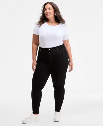 On 34th Trendy Plus Size High-rise Skinny Ankle Jeans, Exclusively At Macy's In Black