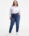 On 34th Trendy Plus Size Mid-rise Skinny Jeans, Exclusively At Macy's In Blue
