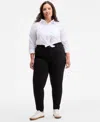 On 34th Trendy Plus Size Mid-rise Skinny Jeans, Exclusively At Macy's In Black