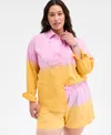 On 34th Trendy Plus Size Ombre Rhinestone Shirt, Exclusively At Macy's