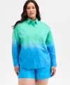 On 34th Trendy Plus Size Ombre Rhinestone Shirt, Exclusively At Macy's In Multi