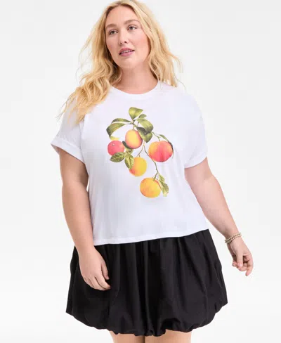 On 34th Trendy Plus Size Orange Graphic T-shirt, Exclusively At Macy's