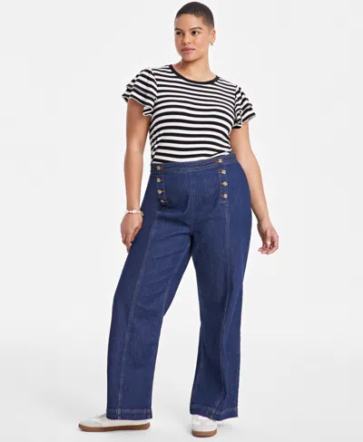 On 34th Trendy Plus Size Sailor Jean, Exclusively At Macy's In Midnight