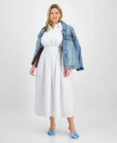 On 34th Trendy Plus Size Short-sleeve Popover Shirtdress, Exclusively At Macy's