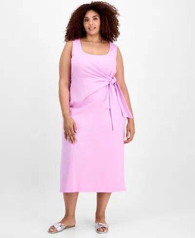 On 34th Trendy Plus Size Side-tie Midi Dress, Exclusively At Macy's