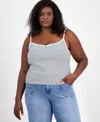 On 34th Trendy Plus Size Striped Camisole Tank Top, Macy's Exclusive In Multi