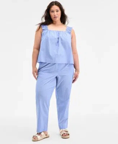 On 34th Trendy Plus Size Striped Sleeveless Top Striped Pull On Pants Exclusively At Macys