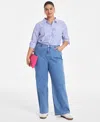 On 34th Trendy Plus Size Wide-leg Jeans, Exclusively At Macy's In Tn Light M