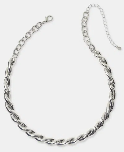 On 34th Twist Collar Necklace, 16" + 3" Extender, Macy's Exclusive In Gray