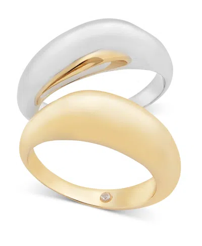 On 34th Two-tone 2-pc. Set Puffy Rings, Exclusively At Macy's In Multi