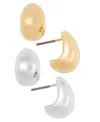 On 34th Two-tone 2-pc. Set Puffy Teardrop Stud Earrings, Exclusively At Macy's In Grey