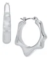 On 34th Wavy Rhodium Hex Hoop Earrings, Exclusively At Macy's