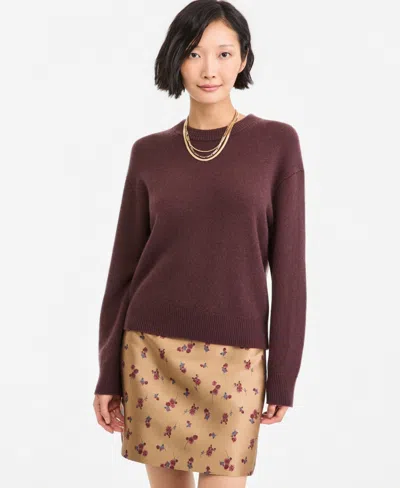On 34th Women's 100% Cashmere Crewneck Relaxed-fit Sweater, Macy's Exclusive In Blue