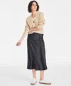 On 34th Trendy Plus Size Printed A-line Slip Skirt, Exclusively At Macy's In Deep Black