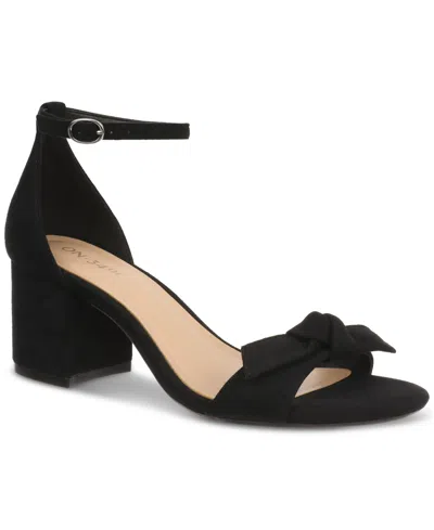 On 34th Women's Amandaa Two-piece Knotted Dress Sandals, Created For Macy's In Black Micro