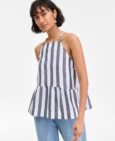 On 34th Women's Apron-neck Sleeveless Peplum Top, Exclusively At Macy's In Black