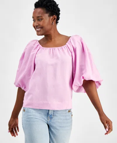 On 34th Women's Balloon-sleeve Top, Created For Macy's In Pink Lilac