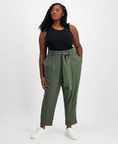 On 34th Women's Belted Paperbag Pants, Created For Macy's In Palmetto