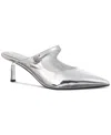On 34th Bennett Womens Patent Pointed Toe Mules In Silver Tpu