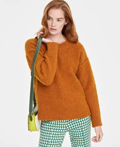 ON 34TH WOMEN'S BOUCLE CREWNECK PULLOVER SWEATER, CREATED FOR MACY'S