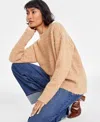 ON 34TH WOMEN'S BOUCLE CREWNECK PULLOVER SWEATER, CREATED FOR MACY'S