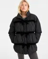 On 34th Women's Bow-detail Puffer Jacket, Macy's Exclusive In Black
