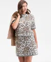 On 34th Women's Brushed Animal Print Knit Mini Skirt, Macy's Exclusive In Gray
