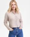 On 34th Women's Brushed Crewneck Cropped Cardigan, Macy's Exclusive In Neutral