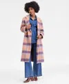On 34th Women's Brushed Plaid Double-breasted Coat, Macy's Exclusive In Multi