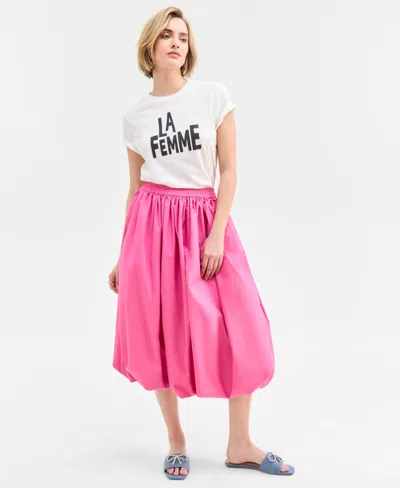 On 34th Women's Bubble-hem Midi Skirt, Exclusively At Macy's In Pink Dazzle