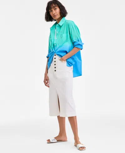 On 34th Women's Button-fly Midi Skirt, Exclusively At Macy's