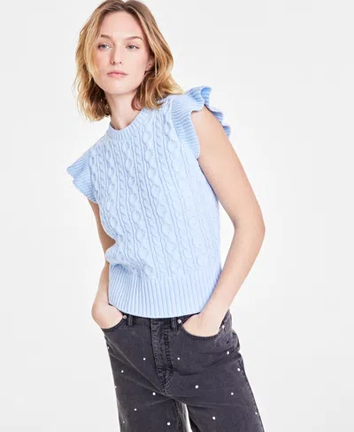On 34th Women's Cable-knit Flutter-sleeve Sweater, Exclusively At Macy's In Pale Spring