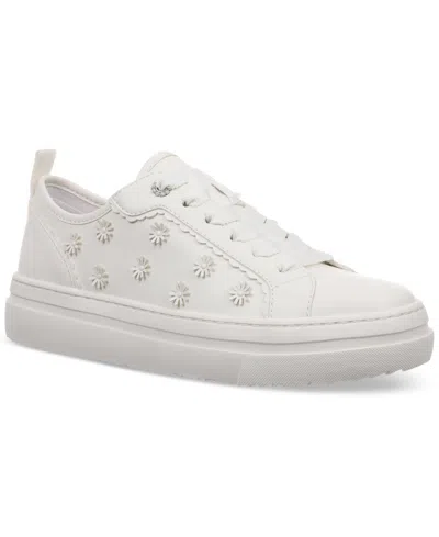 On 34th Women's Carriee Flower Sneakers, Exclusively At Macy's In White Smooth