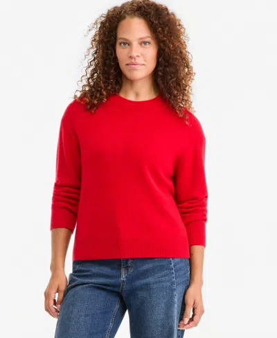 On 34th Women's Cashmere Crewneck Relaxed-fit Sweater, Macy's Exclusive In Artwell Red