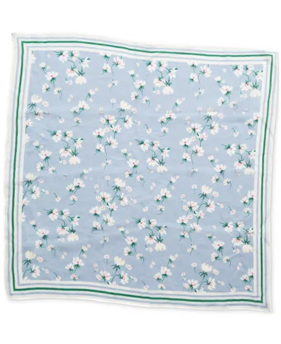 On 34th Women's Cheerful Floral Square Scarf, Created For Macy's In White Multi