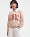 On 34th Women's Chic Varsity Crewneck Sweatshirt, Macy's Exclusive In Neutral