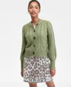 On 34th Women's Chunky Cable-knit Cardigan, Macy's Exclusive In Green