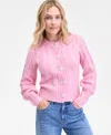On 34th Women's Chunky Cable-knit Cardigan, Macy's Exclusive In Pink