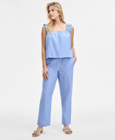 ON 34TH WOMEN'S CLASSIC STRIPE PULL-ON PANTS, EXCLUSIVELY AT MACY'S