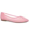 On 34th Women's Claudiaa Mesh Ballet Flats, Created For Macy's In Pink Mesh