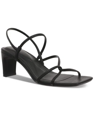 On 34th Women's Cloverr Strappy Block-heel Sandals, Created For Macy's In Black