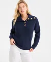 On 34th Women's Collared Button Pullover Sweater, Macy's Exclusive In Blue