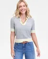 On 34th Women's Colorblocked Polo Short Sleeve Sweater, Macy's Exclusive In Gray