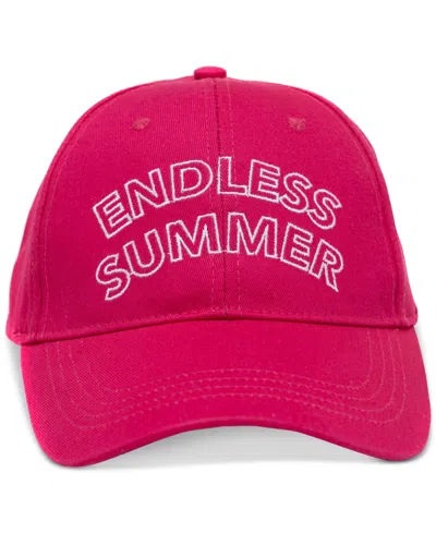 On 34th Women's Cotton Conversational Baseball Cap, Created For Macy's In Fuchsia