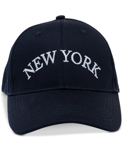 On 34th Women's Cotton Conversational Baseball Cap, Created For Macy's In Navy