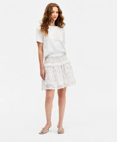 On 34th Women's Cotton Corded Lace Drop-waist Mini Skirt, Macy's Exclusive In White