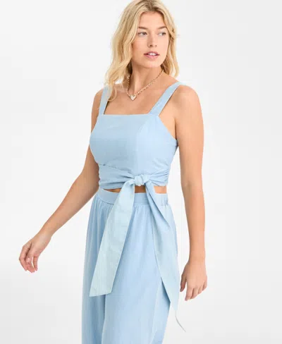 On 34th Women's Cotton Cropped Sleeveless Top, Macy's Exclusive In Blue