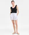 On 34th Women's Cotton Gauze Flutter-sleeve Top, Exclusively At Macy's In White