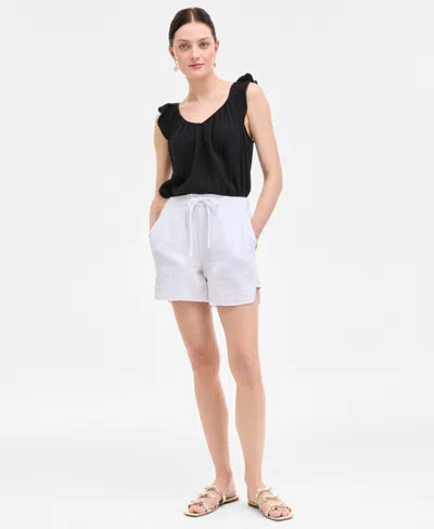 On 34th Women's Cotton Gauze Drawstring Shorts, Exclusively At Macy's In White